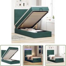 VidaXL Cadre de lit ottoman avec matelas vert foncé 90x190 cm velours