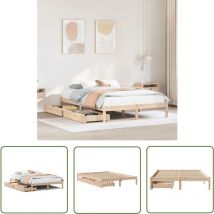 VidaXL Cadre de lit sans matelas 135x190 cm bois de pin massif