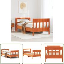 VidaXL Cadre de lit sans matelas cire marron 90x190 cm bois pin massif