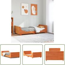 VidaXL Cadre de lit sans matelas cire marron 90x200 cm bois pin massif