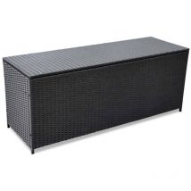 Box en résine tressée Noir 150x50x60 cm