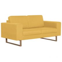Canapé à 2 places tissu jaune