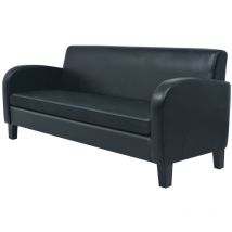 Vidaxl - Canapé à 3 places cuir synthétique noir