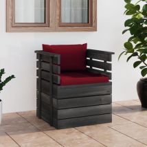 Fauteuil de jardin avec coussins Bois de pin - Vidaxl