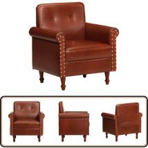Vidaxl - Chaise cabriolet marron cuir véritable