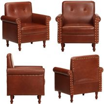 Vidaxl - Chaise cabriolet marron cuir véritable