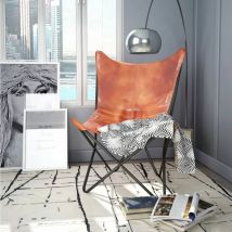Vidaxl - Chaise papillon Marron Cuir véritable