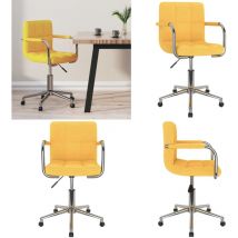 Vidaxl - Chaise pivotante de bureau Jaune moutarde Tissu