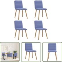 The Living Store - vidaXL Chaises à manger lot de 4 bleu jean tissu