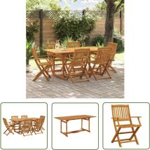 The Living Store - vidaXL Ensemble à manger de jardin 7 pcs bois massif d'acacia