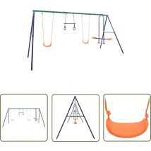 Doc&et² - The Living Store Ensemble de balançoire et anneaux de gymnastique 4 places Acier - Jeux De Plein Air - Balançoire - Ensemble De Balançoire