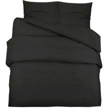 Ensemble de housse de couette Noir 135x200 cm Coton