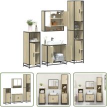 VidaXL Ensemble de meubles de salle de bain 4 pcs chêne sonoma