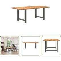 vidaXL Esstisch Hellbraun 200x100x74 cm Massivholz Eiche Rechteckig