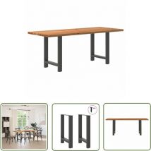 The Living Store - vidaXL Esstisch Hellbraun 200x80x74 cm Massivholz Eiche Rechteckig