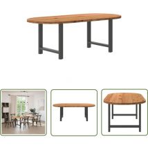 VidaXL Esstisch Hellbraun 220x100x74 cm Massivholz Eiche Oval