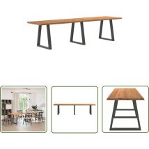 VidaXL Esstisch mit Baumkanten 320x80x74 cm Massivholz Eiche