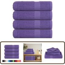 vidaXL Essuie-mains 4 pcs violet 50x100 cm 360 g/m² 100% coton