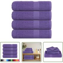 vidaXL Essuie-mains 4 pcs violet 50x100 cm 360 g/m² 100% coton