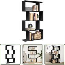 VidaXL Étagère séparatrice de pièce à 4 niveaux noir 70x24x129 cm