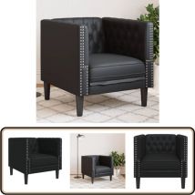 Vidaxl - Fauteuil Chesterfield noir similicuir