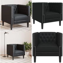 Vidaxl - Fauteuil Chesterfield noir similicuir