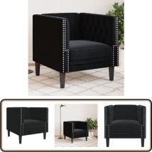 Vidaxl - Fauteuil Chesterfield noir velours