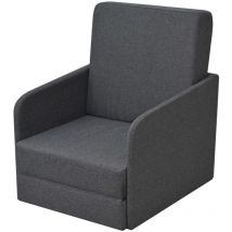 Fauteuil convertible gris foncé tissu Vidaxl