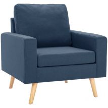 Fauteuil bleu tissu Vidaxl