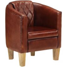 Chaise cabriolet marron cuir véritable Vidaxl