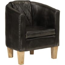 Vidaxl - Chaise cabriolet gris cuir véritable