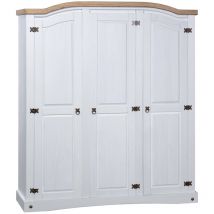 Conception de dôme supérieur de garde-robe en bois avec 3 portes disponibles en différentes couleurs Couleur : BLANCHE
