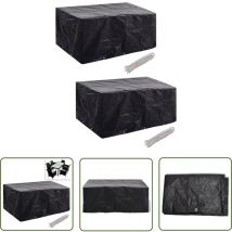 The Living Store Gartenmöbel-Abdeckungen 2 Stk. 10 Ösen 240x140 cm - Gartenmöbelschutzhülle - Rattan Möbel Abdecken - Gartenmöbel Abzudecken