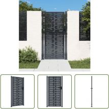 The Living Store Gartentor Anthrazit 105x180 Cm Stahl Quadratisches Design - Gartentor - Stahltür - Zaun - Terrassentür - Einfahrtstor