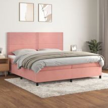 Furniture Limited - Giroletto a Molle con Materasso Rosa 200x200