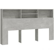 Headboard Cabinet Concrete Grey 180x19x103.5 cm Vidaxl