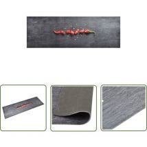 Hommoo - The Living Store Küchenbodenmatte Waschbar Pfeffer 45x150 cm - Bodenmatte - Küchenmatte - Türmatte - Samtmatte - Waschebene