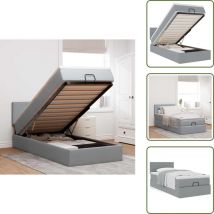 VidaXL Lit ottoman avec matelas gris clair 100x200 cm tissu