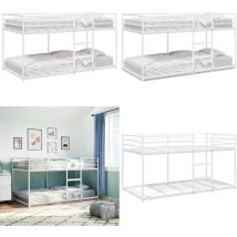 Lit superposé sans matelas blanc 100x200 cm acier - Vidaxl