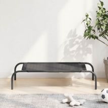 Lit surélevé pour chien Noir s Textilène Vidaxl