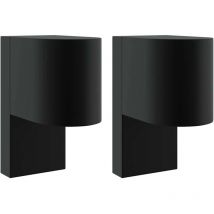 Apliques de Pared para Exteriores 2 pcs Negro Acero Inoxidable IP44 Vidaxl