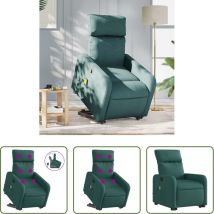 Massagesessel - Massagesessel Mit Aufstehhilfe Dunkelgrün Stoff