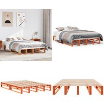 Massivholzbett ohne Matratze Wachsbraun 140x190 cm Kiefernholz - Vidaxl