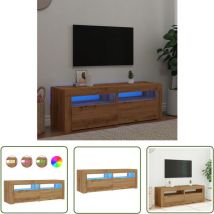 VidaXL Meuble tv avec lumières led chêne artisanal bois d'ingénierie