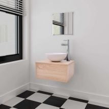 Vidaxl - Meubles de salle de bains trois pièces Beige