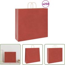 VidaXL Papiertragetaschen 250 Stk. mit Henkeln Rot 54x15x49 cm