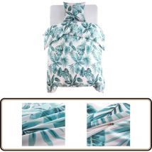 Parure de lit housse de couette feuilles vert 140x200/60x70 cm - Vidaxl