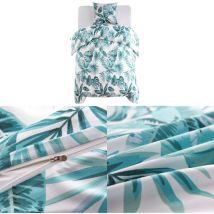 Parure de lit housse de couette feuilles vert 140x200/60x70 cm - Vidaxl