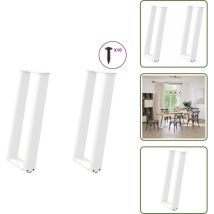 vidaXL Pieds de table console forme de U 2pcs blanc 28x(72-73)cm acier