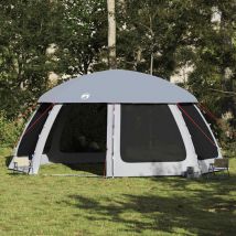 VidaXL Poolzelt mit abnehmbarem Überzelt Netzwänden Grau 612x612cm